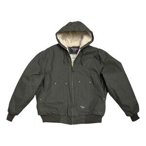 WALLS Canvas Sherpa Fleece Work Wear Hooded Green Winter Parka Jacket Mens XL